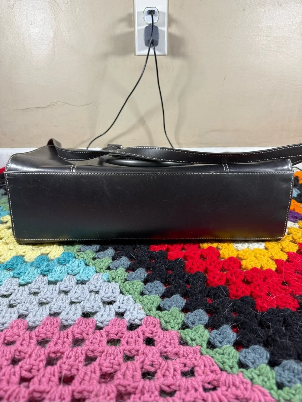 Wilsons Leather Black Leather Laptop Tote